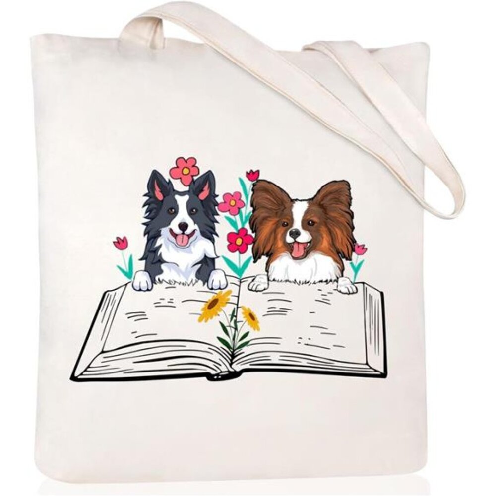 Canvas Tote Bag for Women Aesthetic Cute Cat Shopping Grocery Reusable Bag